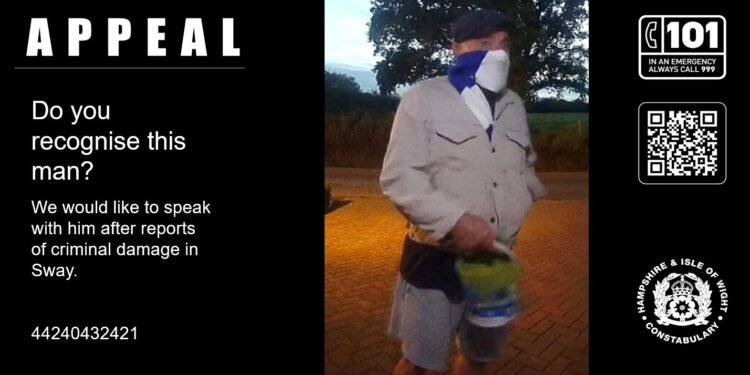 Hampshire Police Appeal for Information Following Paint Incident in Sway