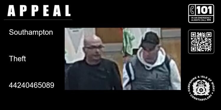 Hampshire Police Release Images in Southampton Shoplifting Case