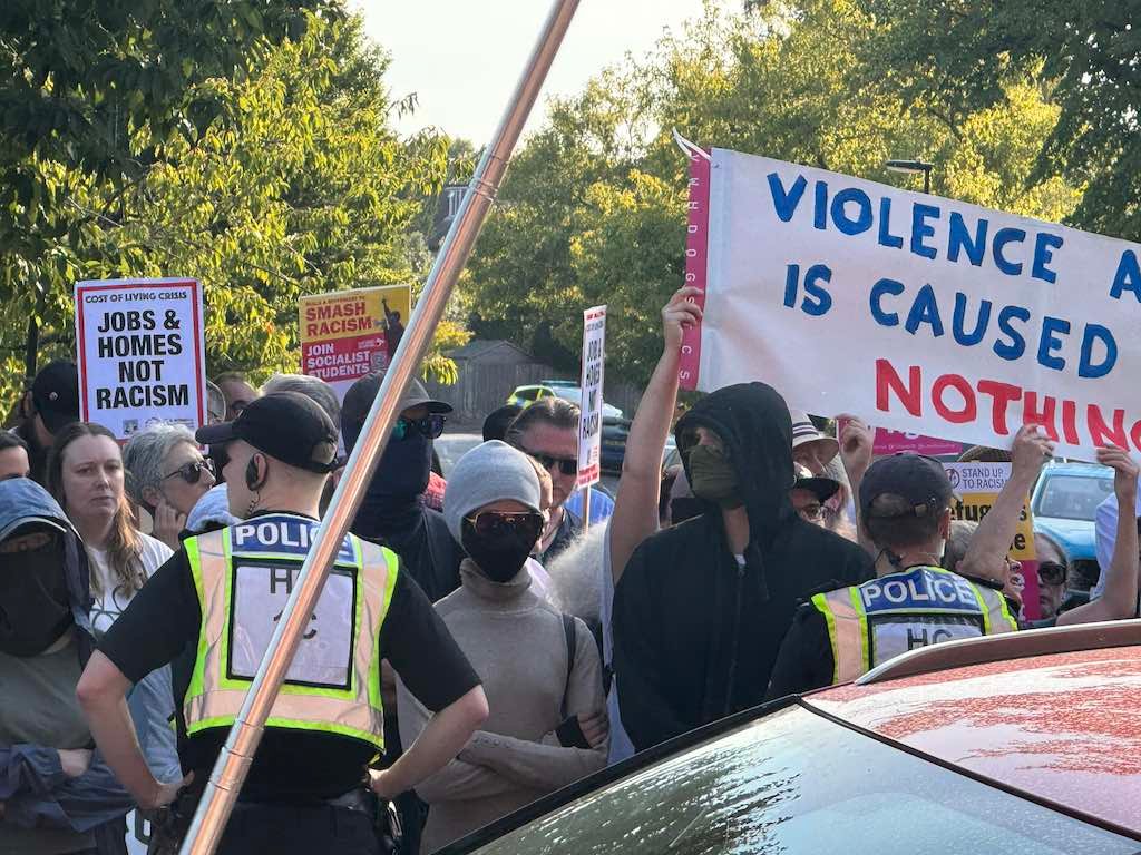 Masked Protestors from the communist party