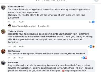 Southampton Residents React with Fury on Facebook to MP Satvir Kaur’s letter to Police calling Highfield Hotel Protesters ‘Far Right’ and ‘Racist” ignoring genuine community concern