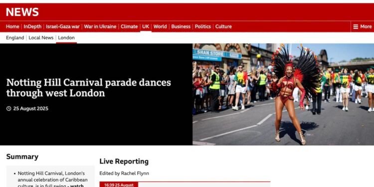 BBC and Mainstream Media Under Fire for Alleged Double Standards in Notting Hill Carnival and Unite the Kingdom Coverage