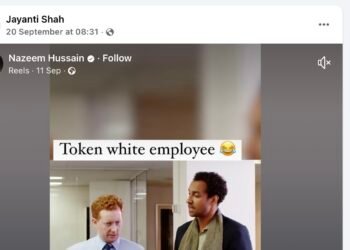 Secretary of Diane Abbotts Stand Up To Racism Southampton group shares controversial ‘token white employee’ video online